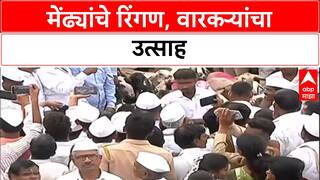 Ringan Sohala Katewadi : काटेवाडीत संत तुकाराम महाराजांच्या पालखीसमोर मेंढ्यांचे रिंगण