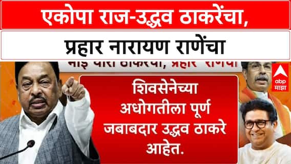 Narayan Ran on Raj Uddhav Thackeray : एकोपा राज-उद्धव ठाकरेंचा, प्रहार नारायण राणेंचा