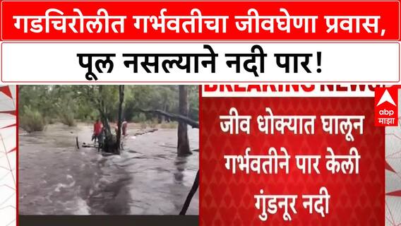 Gadchiroli News | गडचिरोलीत गर्भवतीचा जीवघेणा प्रवास, पूल नसल्याने अ्ॅम्ब्युलन्स पाठवली नाही