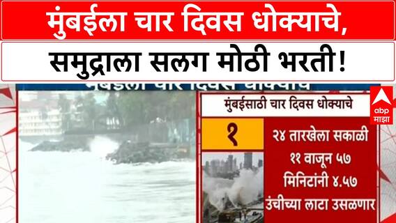 Mumbai High Tide | मुंबईला चार दिवस 'धोक्याचे', 26 जुलैला सर्वात मोठी 'भरती'!