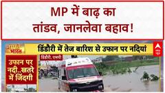 MP Floods: मध्य प्रदेश में बाढ़ का कहर, जान जोखिम में डालकर पार कर रहे लोग