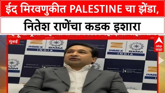 Nitesh Rane On Palestine Flag | ईद मिरवणुकीत Palestine चा झेंडा, नितेश राणेंचा कडक इशारा