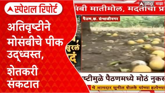 Mosambi Crop Damage | संभाजीनगरमध्ये मोसंबीचा सडा, शेतकऱ्यांची मदतीची मागणी Special Report