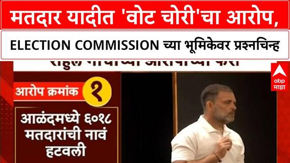 Rahul Gandhi on Vote Scam : मतदार यादीत 'वोट चोरी'चा आरोप, Election Commission च्या भूमिकेवर प्रश्नचिन्ह