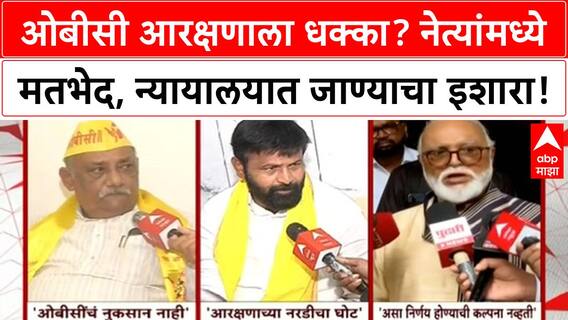 Maratha Quota GR | OBC नेत्यांमध्ये फूट, आरक्षणाला धक्का लागल्याचा आरोप!