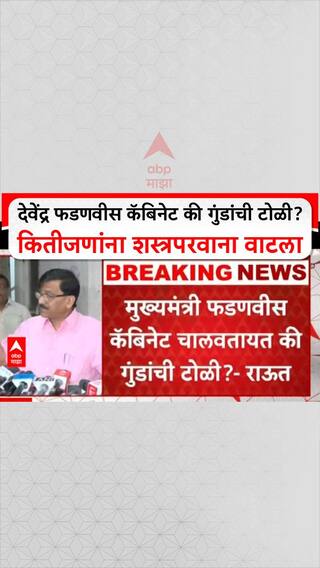 Sanjay Raut On Devendra Fadnavis | देवेंद्र फडणवीस कॅबिनेट की गुंडांची टोळी? कितीजणांना शस्त्रपरवाना वाटला