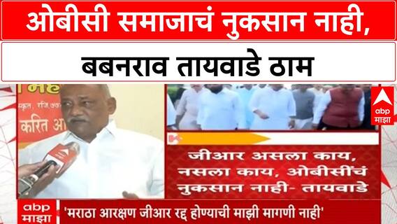 OBC Reservation: हैदराबाद GR मुळे OBC समाजाचं नुकसान नाही - Babanrao Taiwade