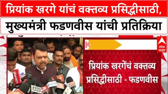 Devendra Fadnavis On Priyank Kharge प्रियांक खरगे यांचं वक्तव्य प्रसिद्धीसाठी, फडणवीसांची टीका