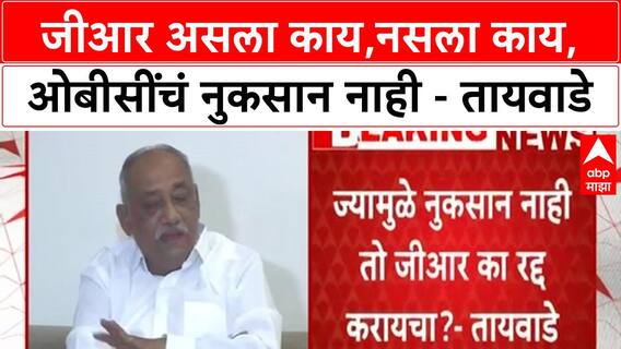 Hyderabad Gazette GR | जीआर असला काय,नसला काय, ओबीसींचं नुकसान नाही - Babanrao Taywade