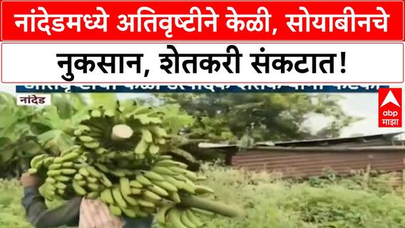 Crop Damage | नांदेडमध्ये अतिवृष्टीने केळी, सोयाबीनचे नुकसान, शेतकरी मदतीच्या प्रतीक्षेत