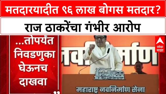 Raj Thackeray : मतदारयादीत ९६ लाख बोगस मतदार? राज ठाकरेंचा गंभीर आरोप