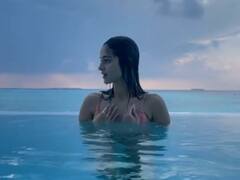 IN PICS: Ananya Panday Raises Heat As She Dives In Pool During Vacation In Maldives