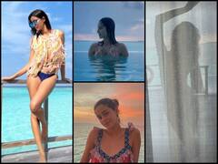 IN PICS: Ananya Panday Raises Heat As She Dives In Pool During Vacation In Maldives