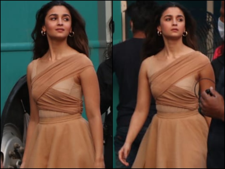Alia Bhatt Spotted At Film City For Ad Shoot Brahmastra Actress Slays In A Nude Shade Outfit