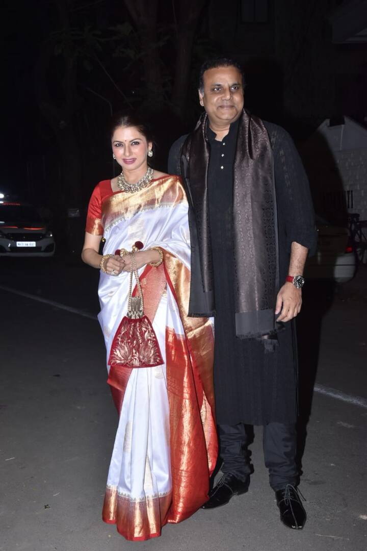 'Maine Pyar Kiya' actress Bhagyashree also spotted arriving at the venue with husband Himalaya Dasani.