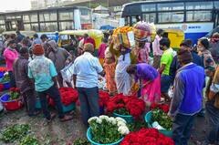 IN PICS: Flower Markets Come Alive On The Eve Of Valentine's Day; Stunning Visuals From Bengaluru