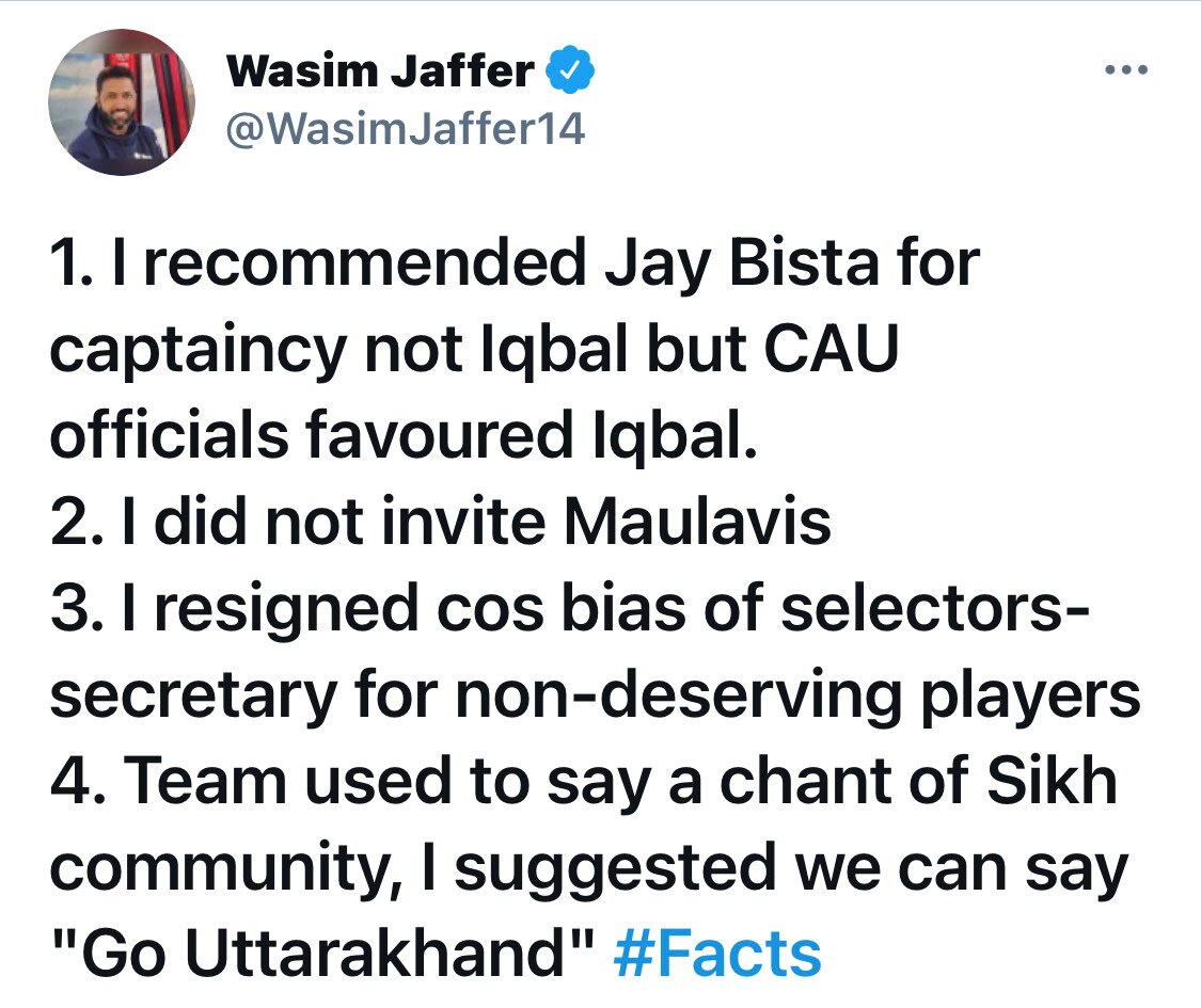 Wasim Jaffer ‘Communal Bias’ Controversy: Uttarakhand CM Orders An Inquiry In The Matter