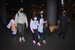 PICS: Aishwarya Rai Holds Aaradhya's Hands As She Returns To Mumbai With Abhishek Post 'Ponniyin Selvan' Shoot