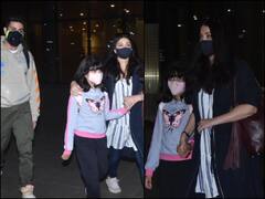 PICS: Aishwarya Rai Holds Aaradhya's Hands As She Returns To Mumbai With Abhishek Post 'Ponniyin Selvan' Shoot
