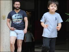 PICS | Ahead Of Kareena Kapoor Khan’s Due Date, Saif Ali Khan Snapped With Son Taimur In Bandra