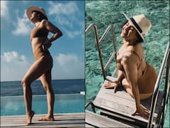 PICS: 'Dangal' Girl Sanya Malhotra Flaunts Her Toned Body In Bikini As She Soaks Up The Sun