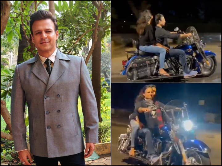 Vivek Oberoi Fined For Riding Bike Without Helmet & Mask Vivek Oberoi Video With Wife Goes Viral Mumbai Police Fines Vivek Oberoi For Riding Bike Without Helmet; His Valentine's Day Video Lands Him In Trouble