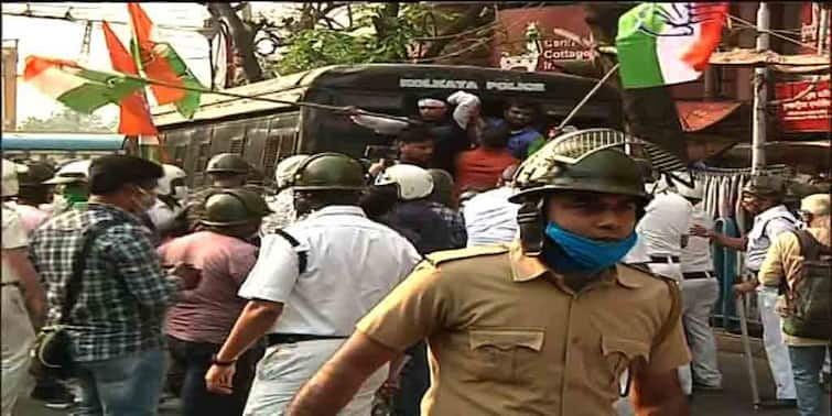 West Bengal Election 2021: Nabanna protest to Rail Roko  by Left Front, Left Congress Strike conflict in Dharmatala WB Election 2021:নবান্ন অভিযানে যুব নেতার মৃত্যুর প্রতিবাদে বামেদের রেল রোকো, কংগ্রেসের কর্মসূচীতে ধুন্ধুমার ধর্মতলায়