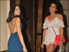 PICS: Rakul Preet Sizzles In Backless Blue Dress, Sara Ali Khan Looks Pretty In White; B-Town Celebs Attend Manish Malhotra's Party