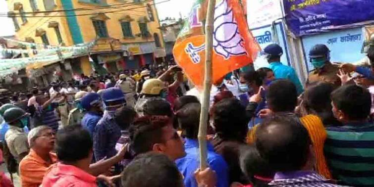 West Bengal Election 2021 North 24 Parganas Barrackpore TMC BJP Clash over Shop Construction WB Election 2021 News: নিউ ব্যারাকপুরে দোকানঘর নির্মাণ ঘিরে তৃণমূল-বিজেপি সংঘর্ষ