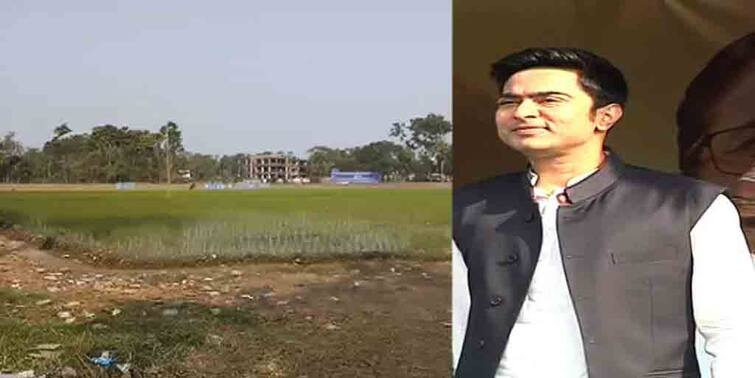 West Bengal Election 2021: Protest before the meeting of TMC Abhishek Banerjee in Thakurnagar, water thrown with helipad WB Election 2021:ঠাকুরনগরে অভিষেকের সভার আগে হেলিপ্যাডে জল! তুঙ্গে বিজেপি-তৃণমূল বাকযুদ্ধ