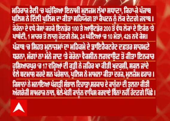 Headlines - ਦੇਸ਼ -ਦੁਨੀਆ ਦੀਆਂ ਮੁੱਖ ਖ਼ਬਰਾਂ