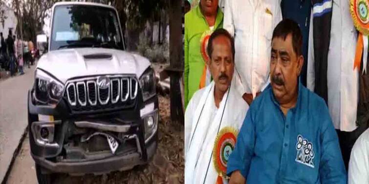 West Bengal Election 2021: Convoy accident of Anubrata Mandal in Birbhum ahead of elections WB Election 2021: অনুব্রত মণ্ডলের কনভয়ে দুর্ঘটনা