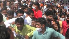 Maha Minister Sanjay Rathod's convoy reaches Pohradevi temple