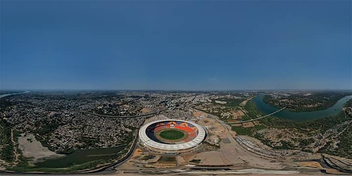 Birds Eye View of the Largest cricket stadium in the world. Simply stand and be mesmerized by the beauty of it.  (Photo: PTI)