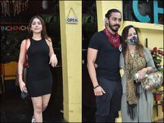 PICS: Alaya F Looks Pretty In Black Dress As She Steps Out For Lunch Date With Rumoured Beau Aaishvary Thackeray & His Mom Smita
