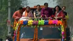 West Bengal: BJP leader Smriti Irani's roadshow in South 24 Parganas
