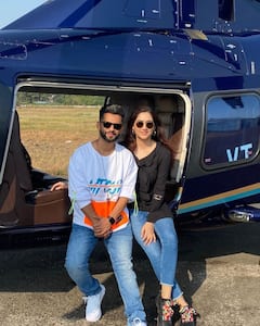 Bigg Boss 14's Rahul Vaidya Jets Off To Undisclosed Location With Ladylove Disha Parmar In Chopper
