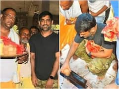 MS Dhoni Visits Ranchi's Dewri Temple Ahead Of IPL 2021; Fans Assemble To Catch A Glimpse