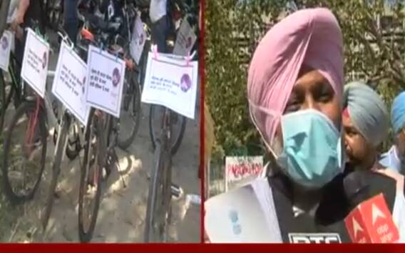 ਮਹਿੰਗਾਈ ਖਿਲਾਫ਼ ਆਮ ਆਦਮੀ ਪਾਰਟੀ ਦੀ ਸਾਈਕਲ ਯਾਤਰਾ