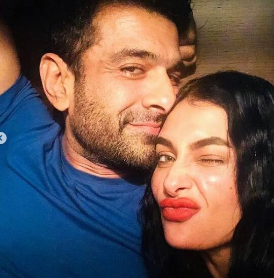 On Thursday, Eijaz shared a new set of pictures, where he is seen kissing his lady love Pavitra as she enjoys his company