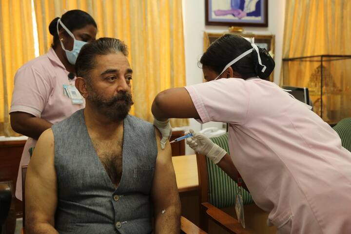 South superstar Kamal Haasan received his first dose of COVID-19 vaccine on March 2, 2021. He shared a picture on social media and requested the people to take the vaccine if ‘they cared for themselves and others.’
