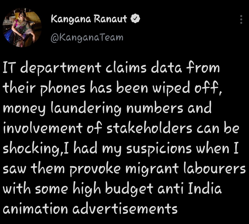 Data From Taapsee Pannu's And Anurag Kashyap's Phone Wiped Off' Claims Kangana Ranaut, Alleges Them For Provoking Migrant Labourers