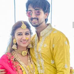 PICS From Priyaank Sharma-Shaza Morani Traditional Wedding; Jackie Shroff & Anil Kapoor Pose With The Newly Weds