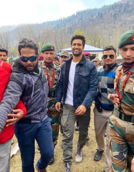 Bollywood actor Vicky Kaushal on Sunday visited the Uri Base camp in Kashmir and expressed gratitude to the Indian Army for the opportunity.