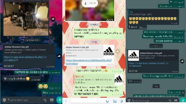 International Womens Day 2021: Fraud Adidas shoes give away message in Whatsapp, know the details Womens Day 2021: ਕੀ ਹੈ ਮਹਿਲਾ ਦਿਵਸ 'ਤੇ ਫਰੀ Adidas ਸ਼ੂਜ਼ ਮਿਲਣ ਦੇ ਦਾਅਵੇ ਦਾ ਸੱਚ, ਇੱਥੇ ਜਾਣੋ