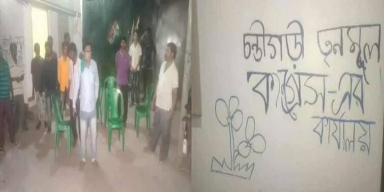 West Bengal Election 2021: party office capture incident in Barasat ahead of elections WB Election 2021: দলবদলের পরই পার্টি অফিস দখলের অভিযোগ