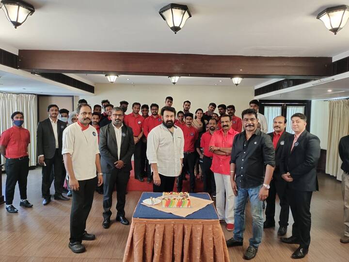 The actor recently celebrated the success of his movie Drishyam 2 with the team[ pic credit: Instagram]