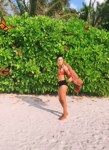 The TV diva shared some gorgeous bikini-clad pictures of herself raising oomph