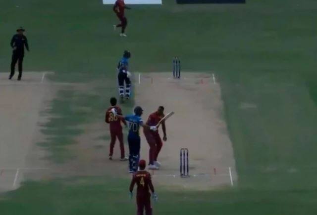 West Indies vs Sri Lanka: Sri batsman Danushka Gunathilaka given out for obstructing the field શ્રીલંકાનો આ બેટ્સમેન ક્રિકેટના વિચિત્ર નિયમ હેઠળ અપાયો આઉટ, પોલાર્ડ હતો બોલર ને બેટ્સમેને શું કરેલું ?