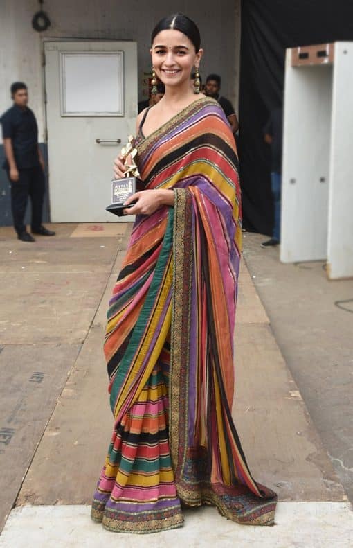 Alia Bhatt Or Shahid Kapoor S Wife Mira Rajput Who Looks Better In A Multi Coloured Striped Sequined Saree